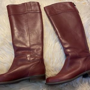 Elegant Burgundy Knee-High Boots